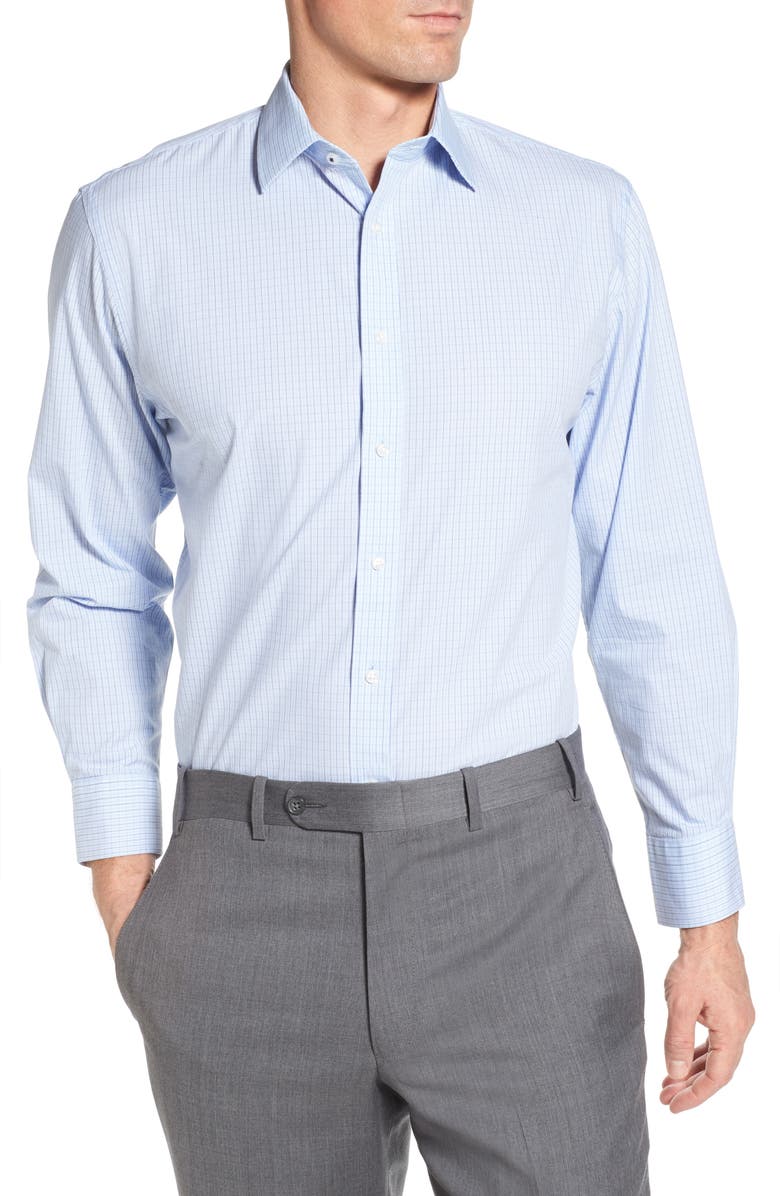 NORDSTROM MEN'S SHOP Tech-Smart Traditional Fit Stretch Tattersall Dress Shirt, Main, color, 