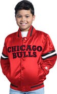 STARTER Youth Red Chicago Bulls Scrimmage Full-Snap Varsity Jacket