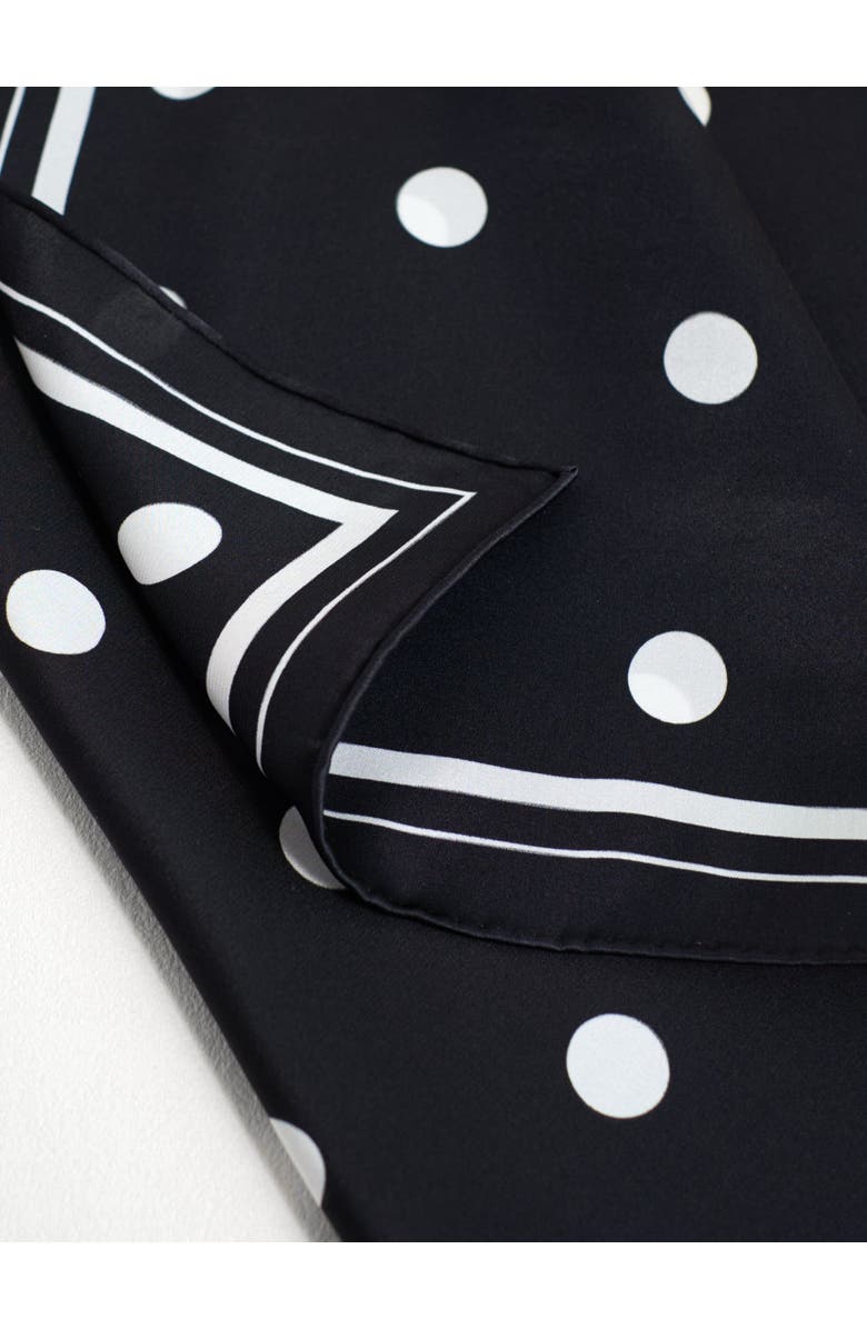 Lost Pattern "Retro Polka" Silk Bandana Scarf, Alternate, color, Black & White