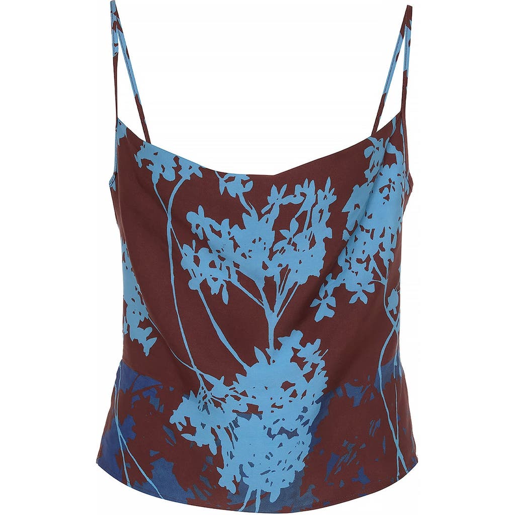 Theo The Label Hydra Printed Cowl Neck Cami In Brown