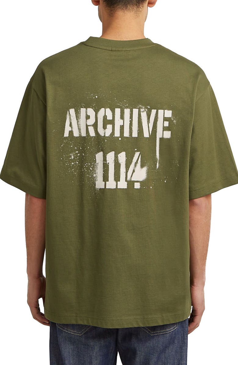 G-STAR Sprayed 89 Boxy Organic Cotton Graphic T-Shirt, Alternate, color, Shadow Olive