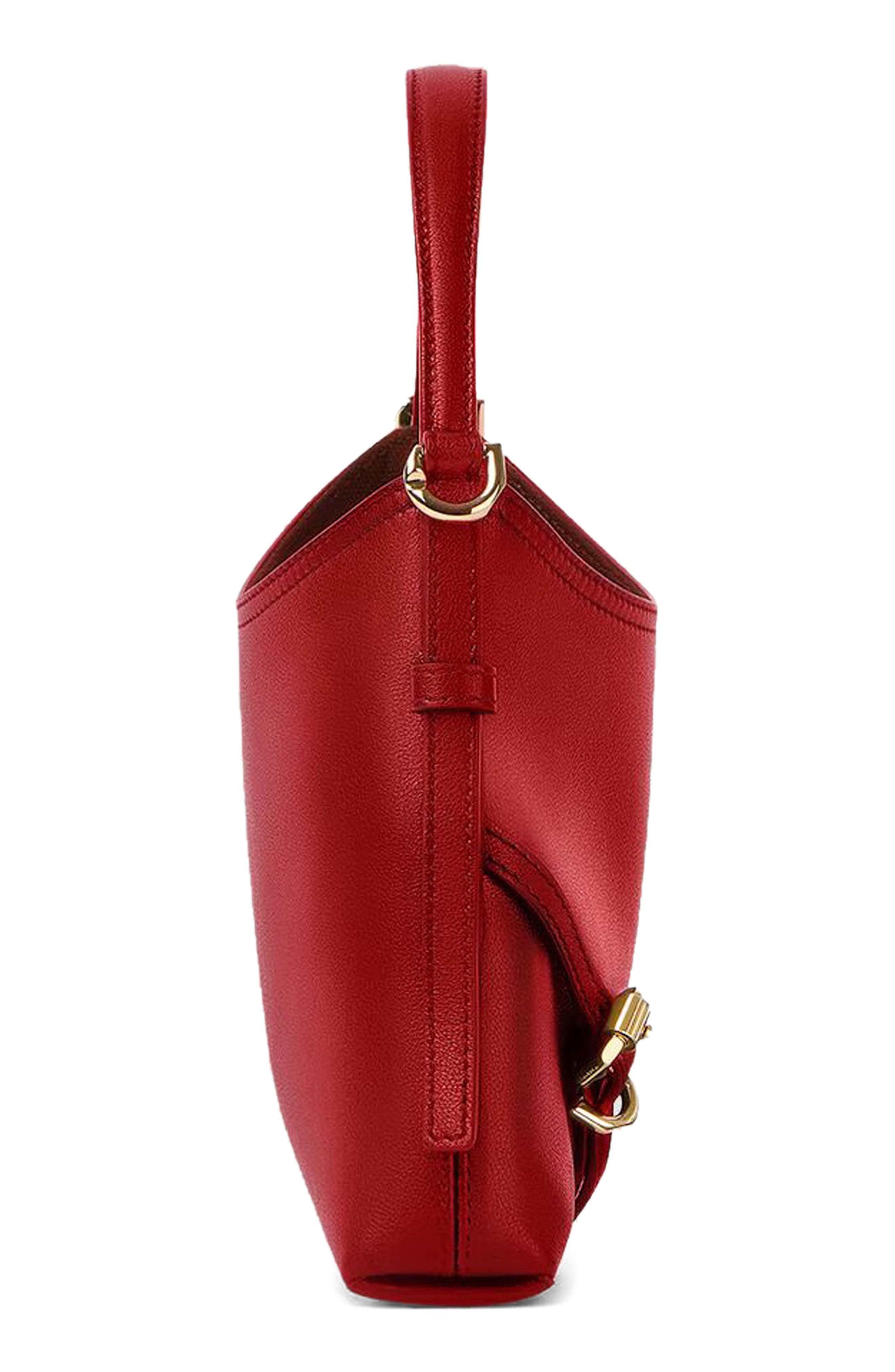 Givenchy Nano Voyou Leather Crossbody Bag, Alternate, color, Dark Red