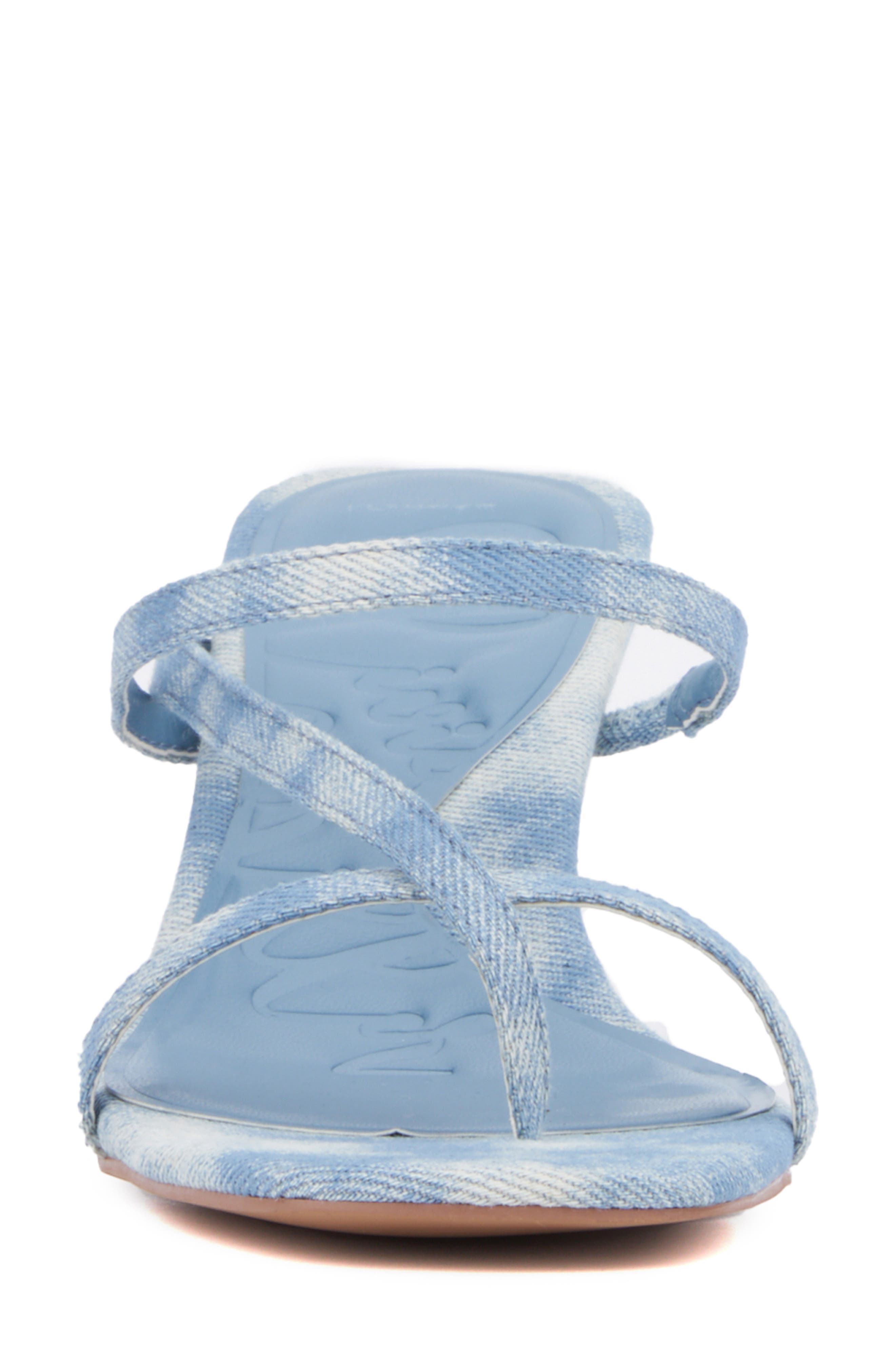 OLIVIA MILLER Angelic Rhinestone Sandal, Alternate, color, Acid-Wash Blue