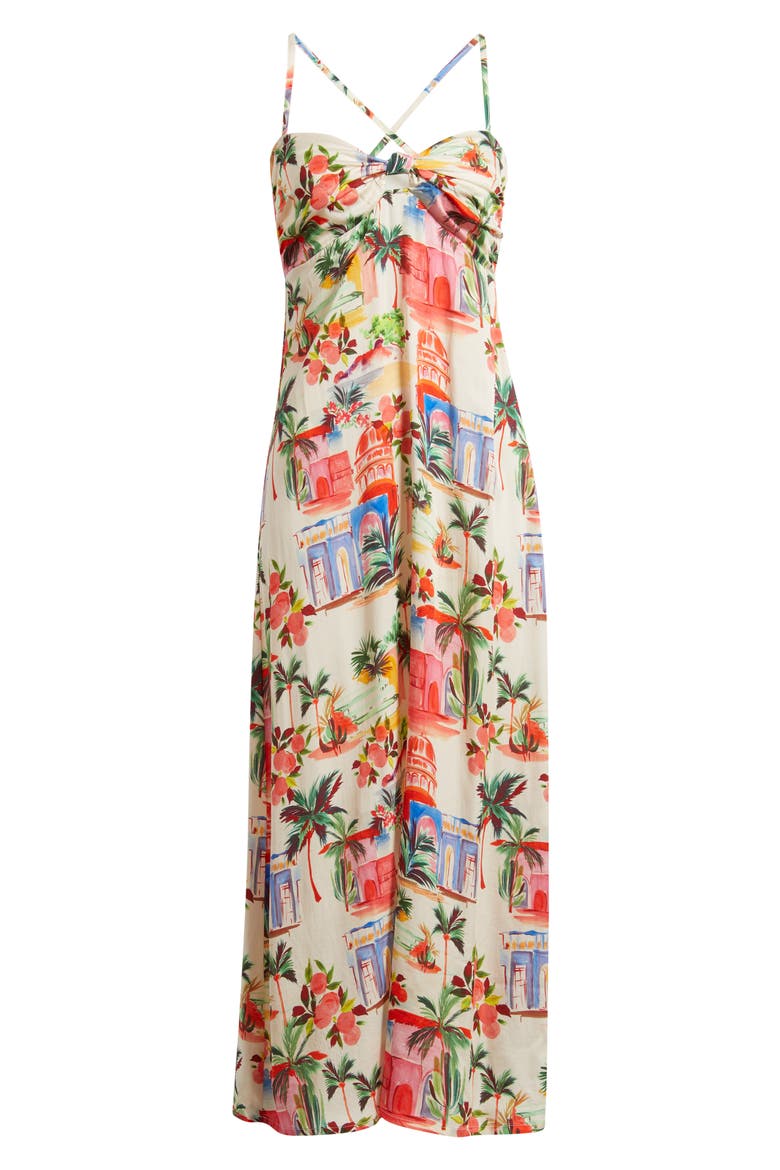 Paloma Postcard Print Dress, Alternate, color, PALMAS PRINT