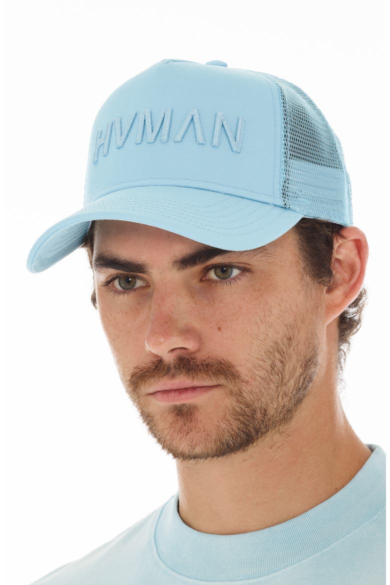 Logo Mesh Trucker Hat, Alternate, color, SKY