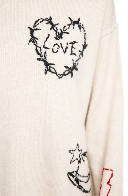 Zadig & Voltaire Markuz Western Cashmere Crewneck Sweater In Burgundy