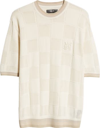 AMIRI Checkerboard Open Stitch Silk Blend Knit Top | Nordstrom
