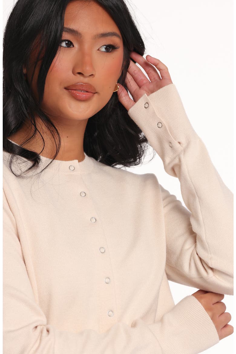 Elita Snap Front Cardigan, Alternate, color, CREAM