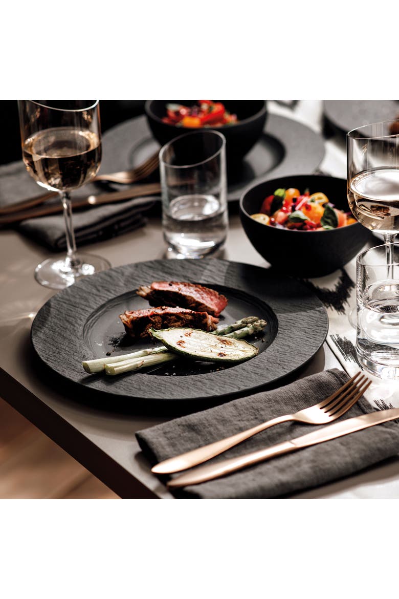 Manufacture Rock Dinner Plate, Alternate, color, black