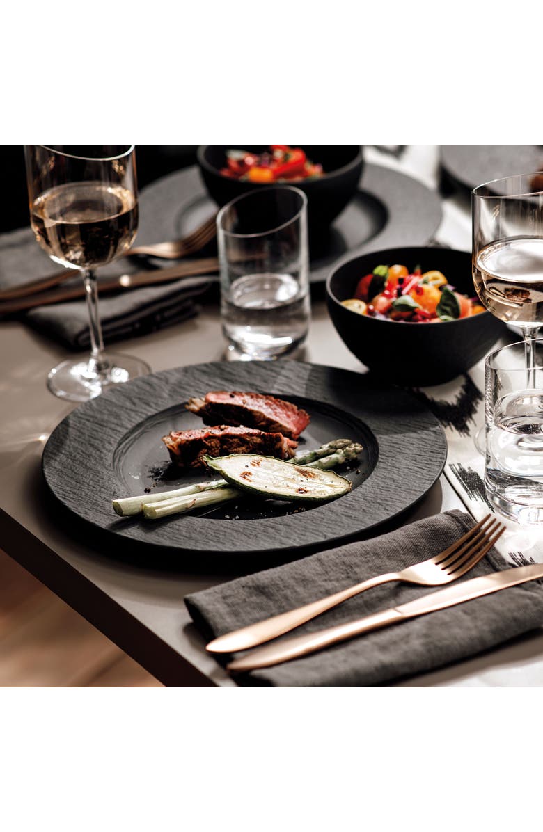 Villeroy & Boch Manufacture Rock Dinner Plate, Alternate, color, Black