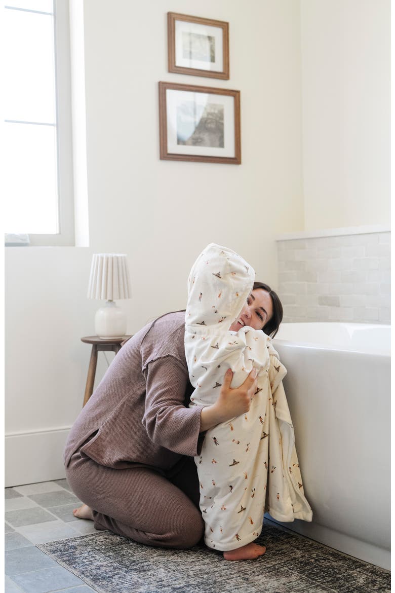 Minky Hooded Towel, Alternate, color, POOLSIDE
