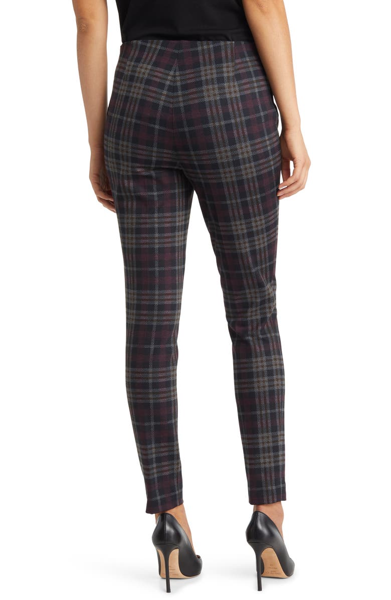 Anne Klein Plaid Slim Fit Ankle Pants, Alternate, color, 