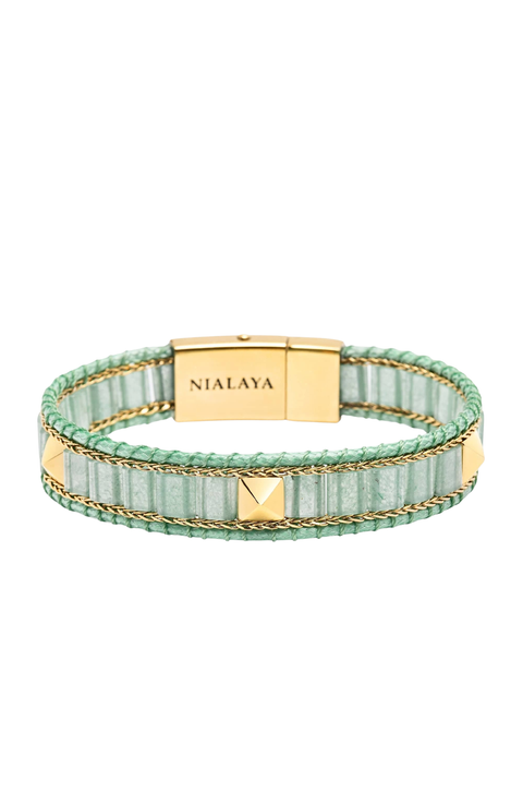 Green Aventurine Stud Bracelet