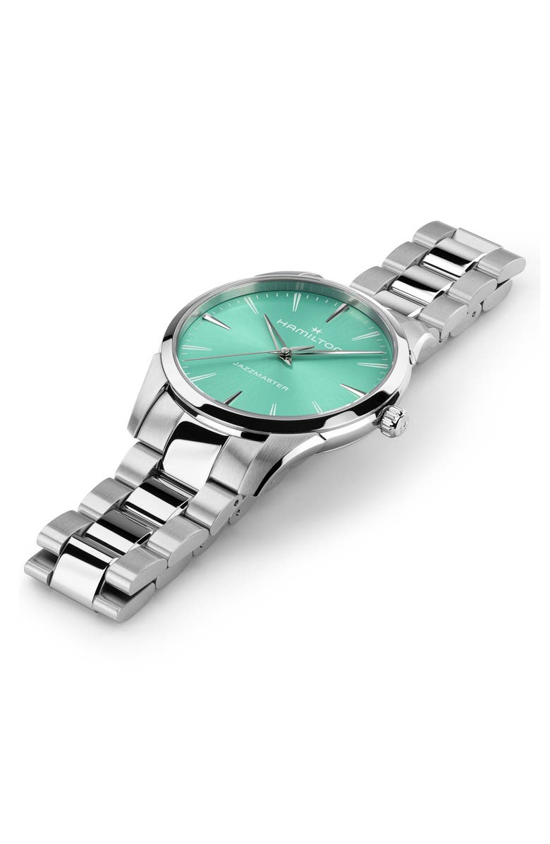 Hamilton Jazzmaster Bracelet Watch, 40mm, Alternate, color, Turquoise