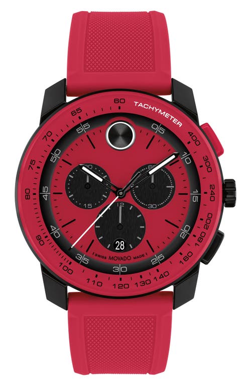 Movado Bold TR90 Chronograph Silicone Strap Watch, 43.5mm in Red 