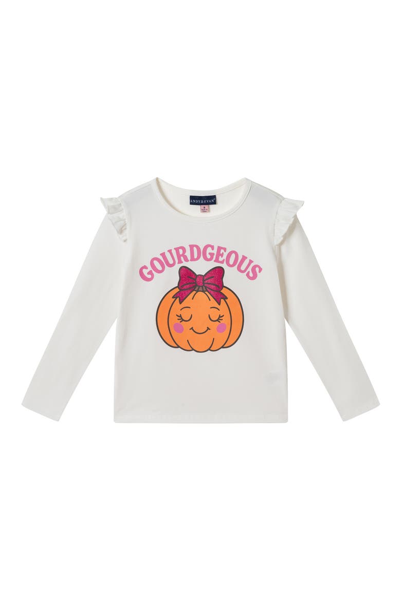 Kids' Gourdgeous Ruffled Graphic Tee, Main, color, WHITE