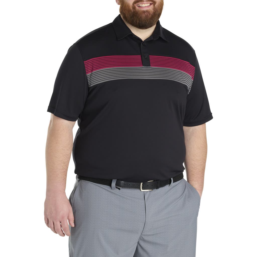 Reebok Big & Tall Colorblocked Striped Polo Shirt in Very Berry  product