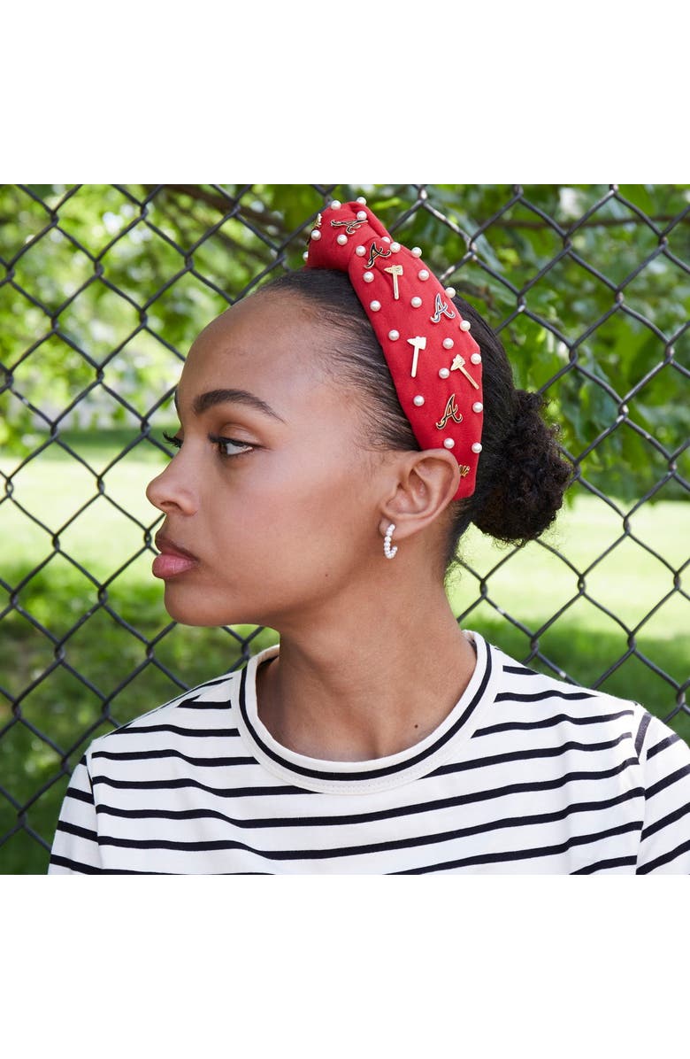 Lele Sadoughi MLB Atlanta Braves Embellished Headband, Alternate, color, 