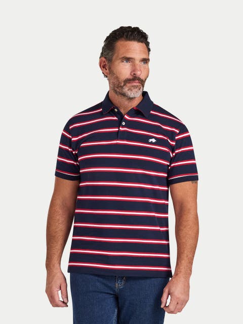 Triple Stripe Pique Polo Shirt