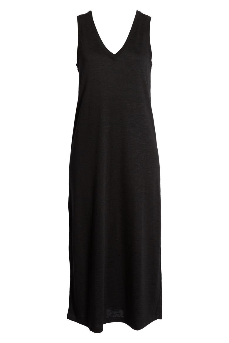 Sage Midi Tank Dress, Alternate, color, BLACK