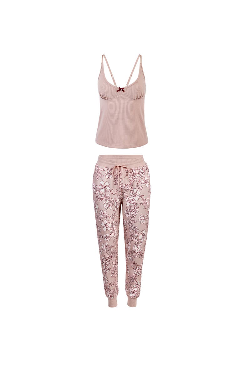 Kaiden Cami & Joggers Set, Alternate, color, Floral beige