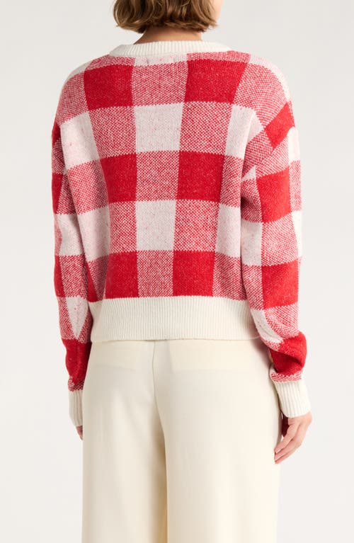 Vigoss Checkered Tree Sweater In Red