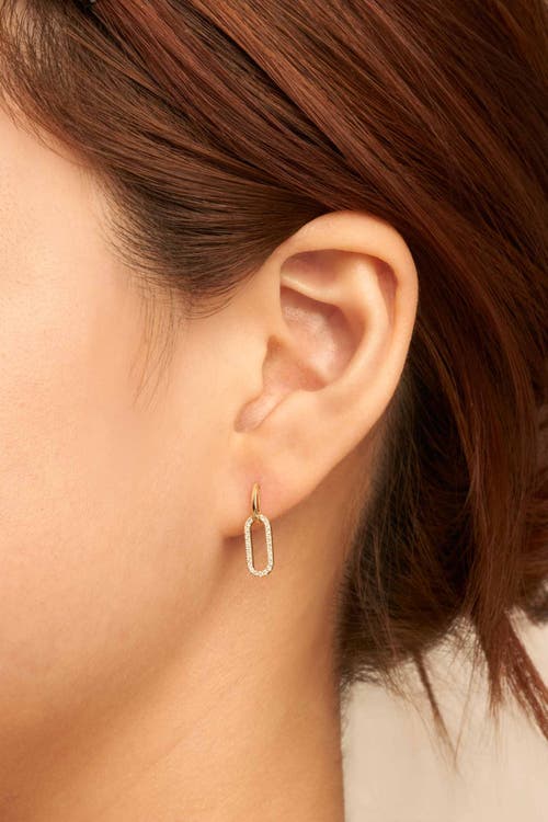 Oradina 10k Yellow Gold Venice Link Diamond Drop Earrings In Gold