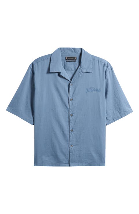 Odyssey Oversize Cotton Button-Up Camp Shirt
