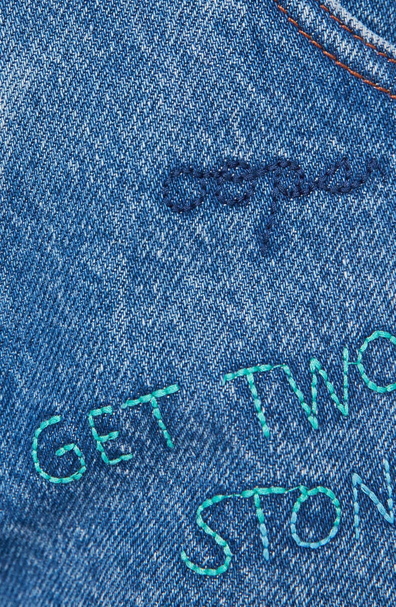 MOTHER The Mid Rise Double Dip Nerdy Flare Jeans, Alternate, color, Alphabet Soup