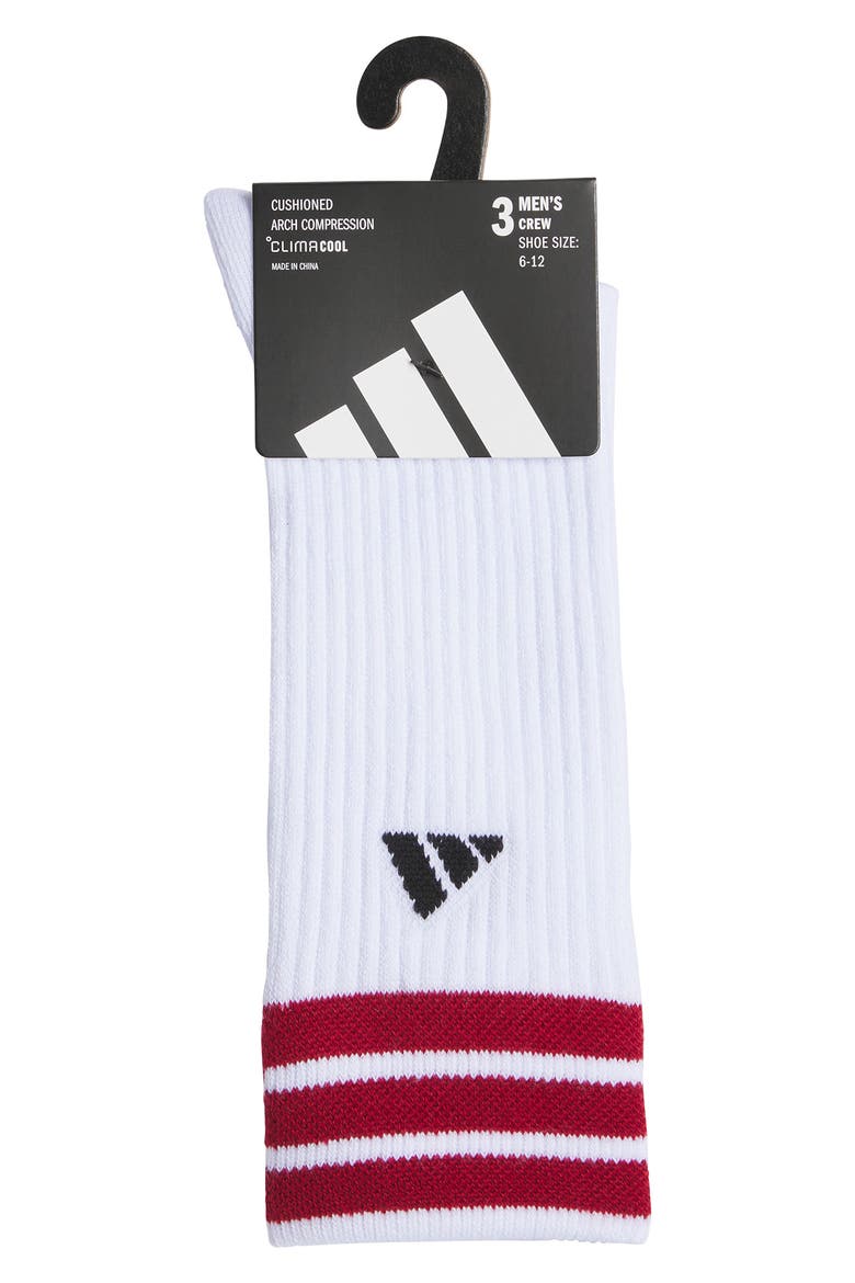 3-Pack 4.0 AEROREADY Cushioned Crew Length Socks, Alternate, color, WHITE