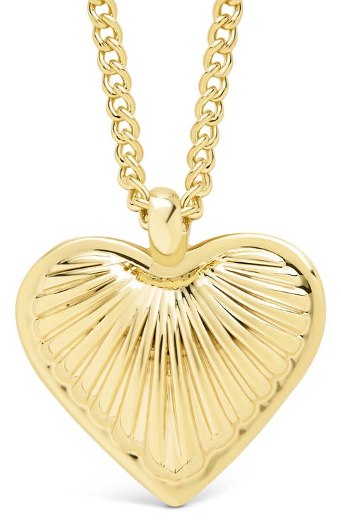 Patricia Ribbed Heart Pendant Necklace