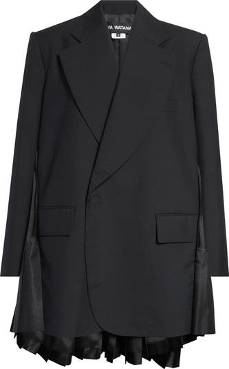 Junya Watanabe Tropical Wool Pleated Metallic Cape Blazer