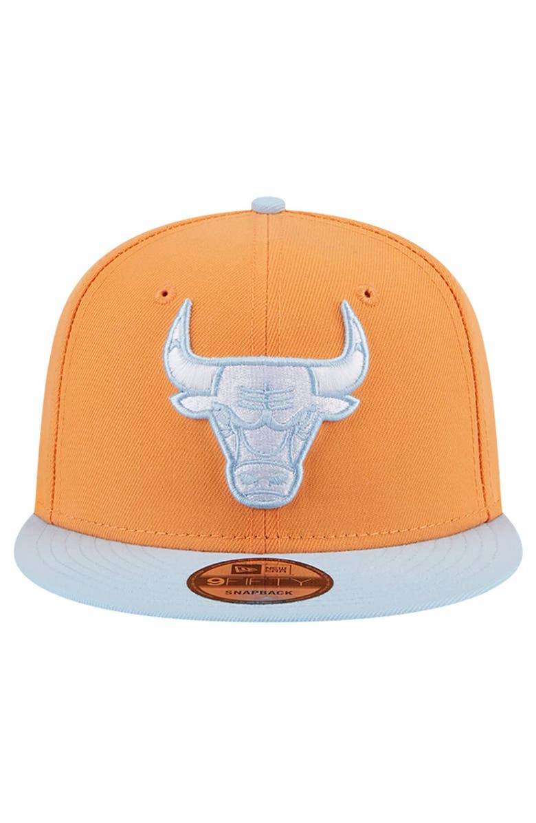 New Era Men's New Era Orange/Light Blue Chicago Bulls 2-Tone Color Pack 9FIFTY Snapback Hat, Alternate, color,