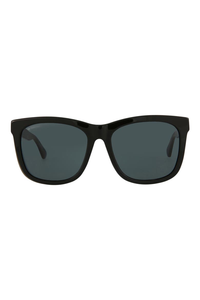 56mm Square Sunglasses, Main, color, BLACK BLACK GREY