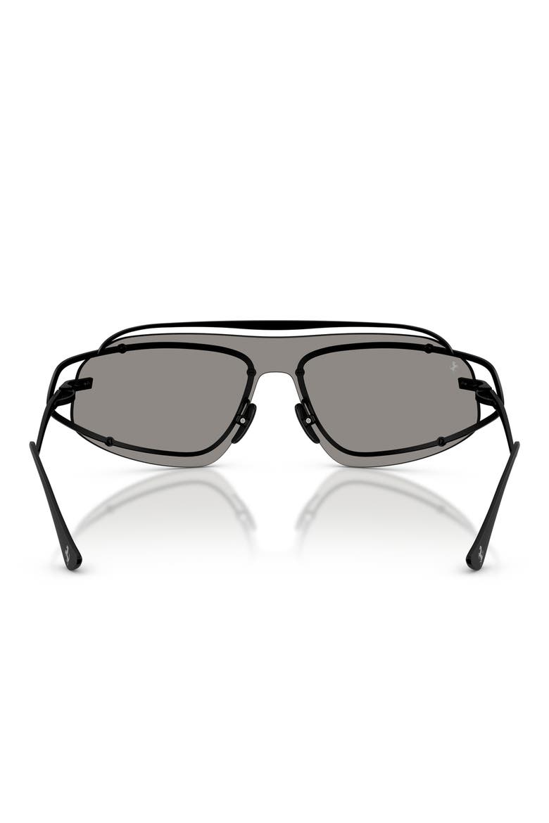 132mm Rimless Rectangular Sunglasses, Alternate, color, MATTE BLACK / GREY MIRROR