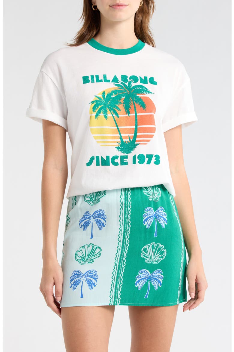 My Beach Club Graphic Ringer T-Shirt, Main, color, SALT CRYSTAL
