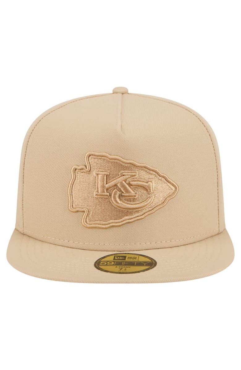 New Era Men's New Era Light Beige Kansas City Chiefs Color Pack A-Frame 59FIFTY Fitted Hat, Alternate, color, Light Beige