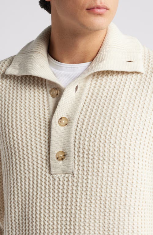 HUGO BOSS BOSS EXMAIMO HALF BUTTON VIRGIN WOOL SWEATER
