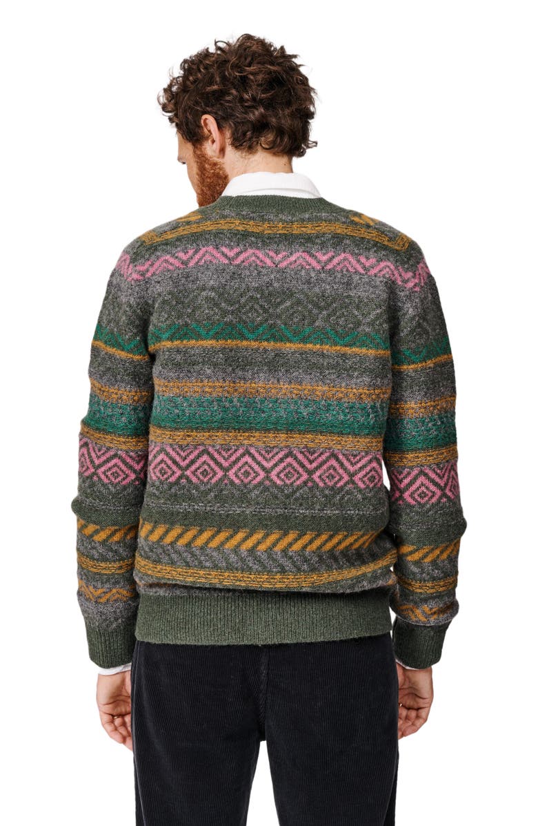 Aubin Fair Isle Wool Cardigan, Alternate, color,