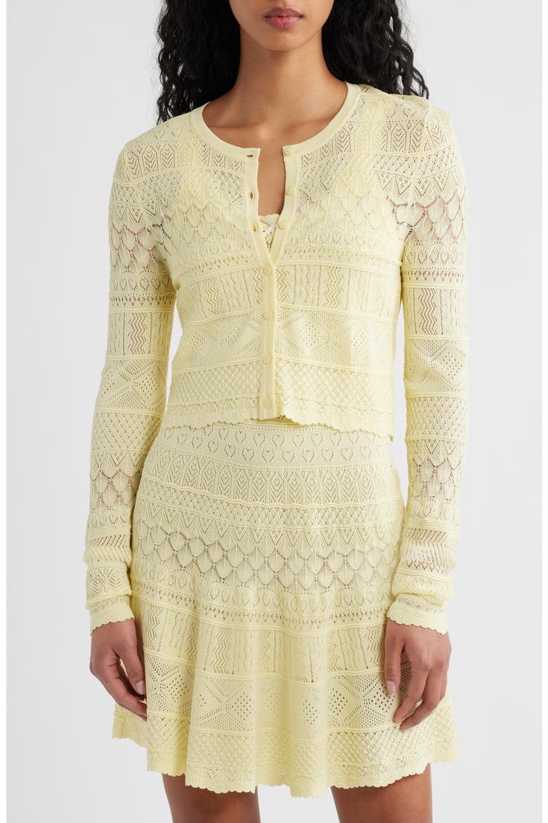 Brigette Pointelle Cardigan, Alternate, color, SUGAR DAISY