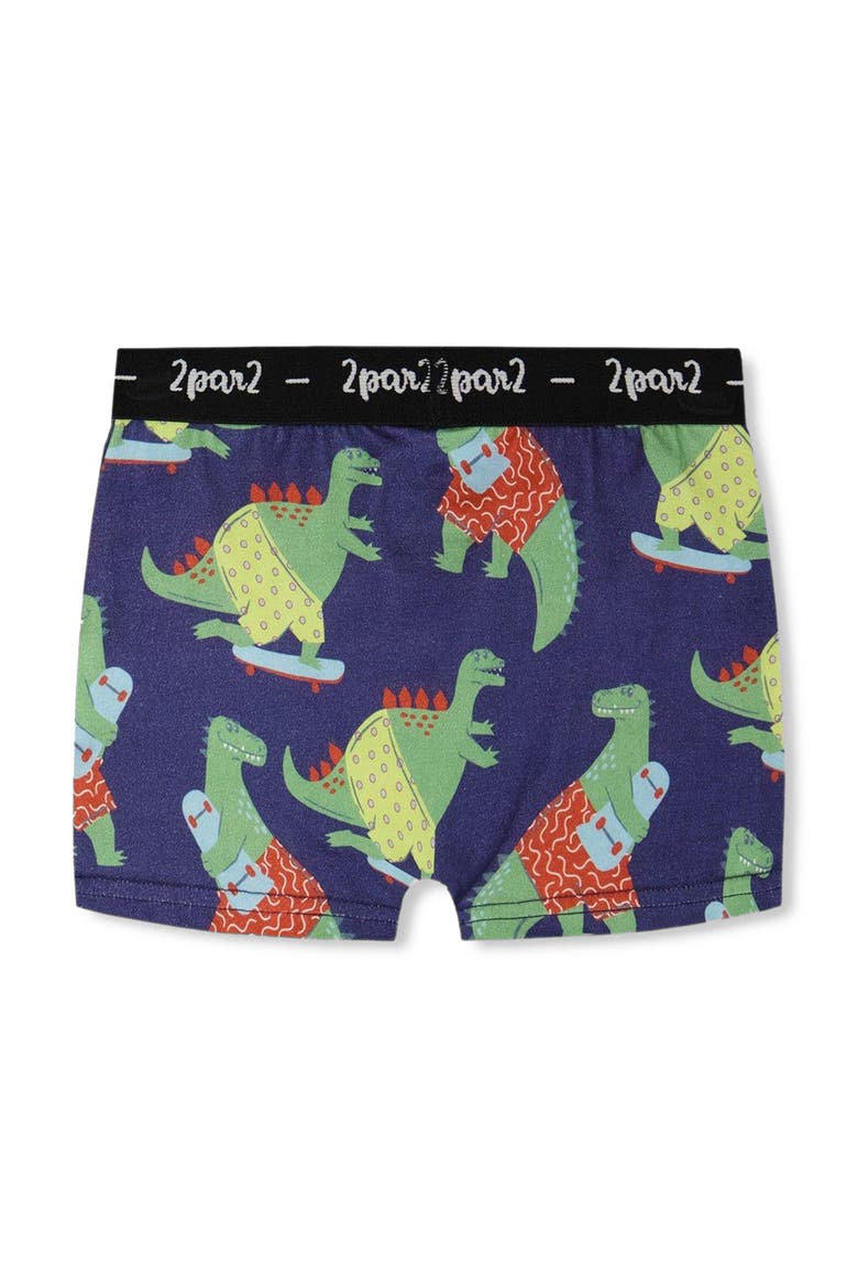 Organic Cotton Dino Elastic Waist Boxer, Alternate, color, Blue Dino Print