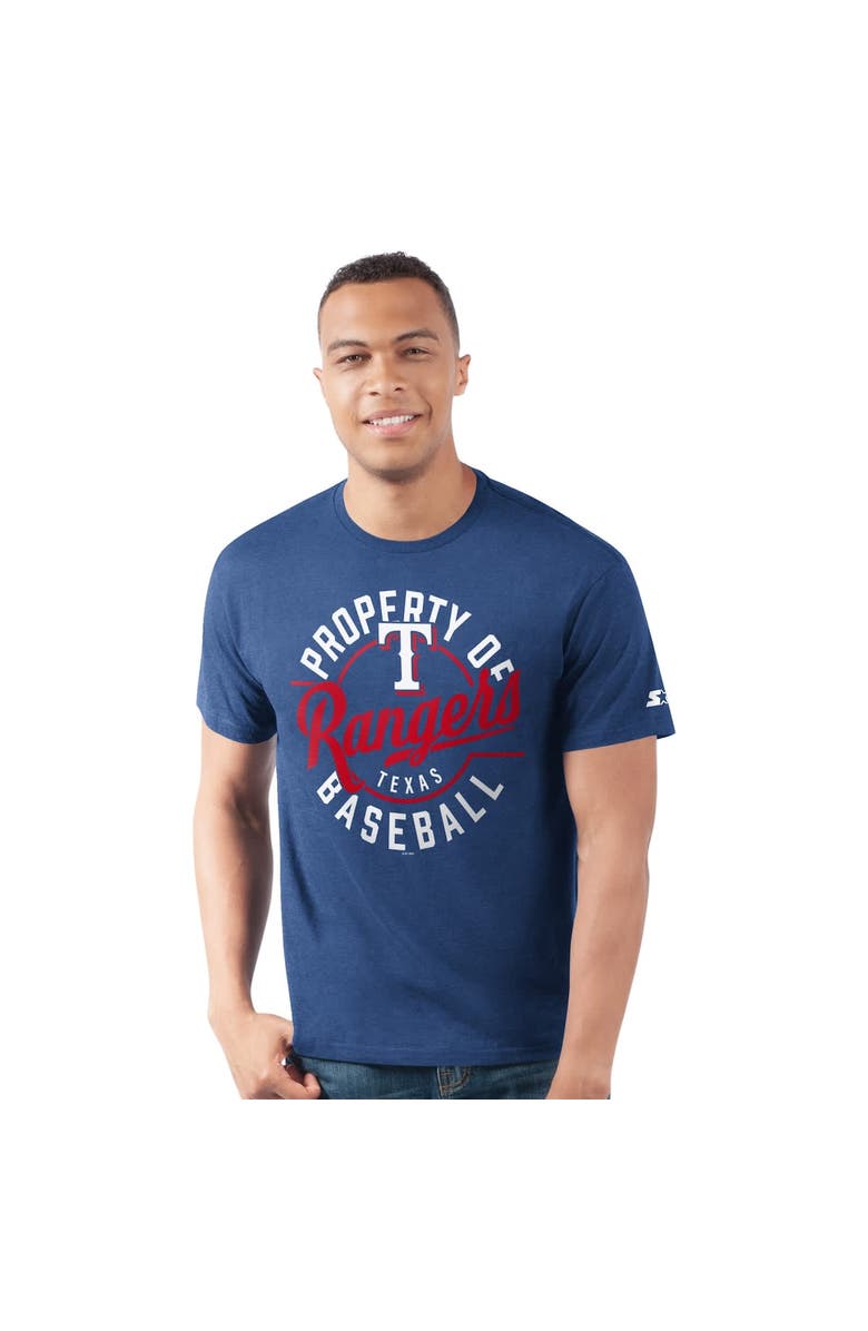 STARTER Men's Starter  Royal Texas Rangers Prime Time Property Of T-Shirt, Main, color, Royal