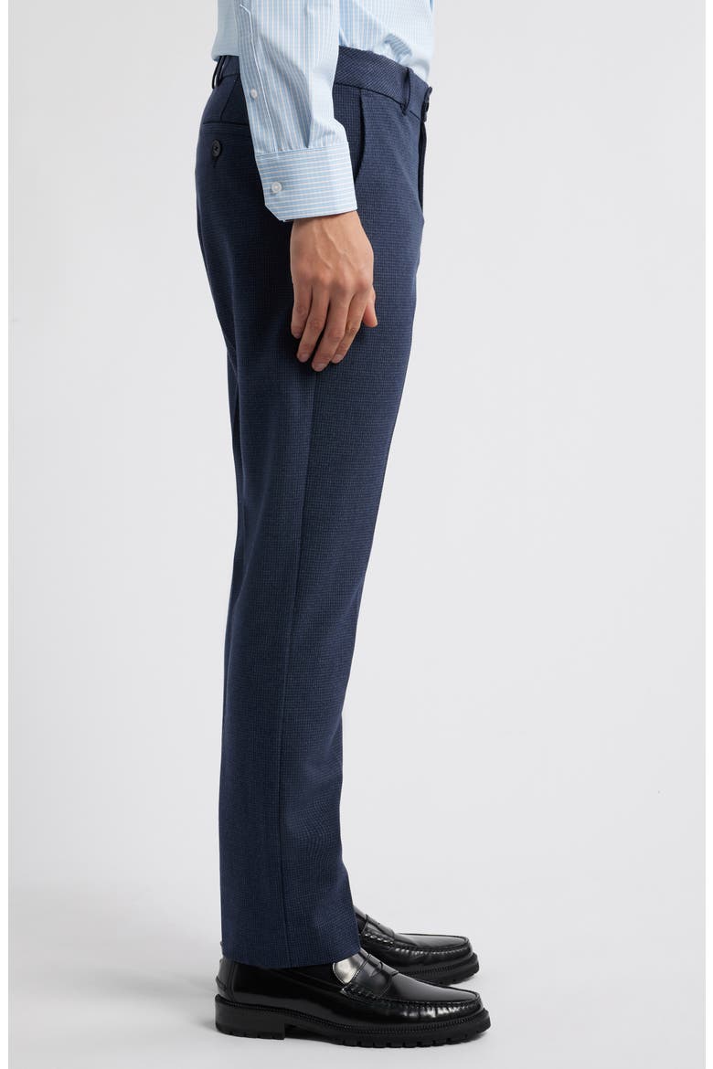 Watson Microcheck Wrinkle Resistant Stretch Flannel Dress Pants, Alternate, color, NAVY GUN CHECK