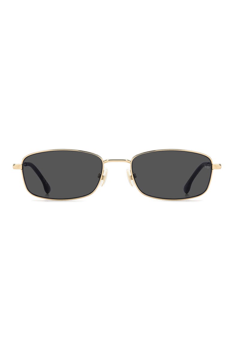 55mm Rectangular Sunglasses, Main, color, GOLD BLACK/ GREY
