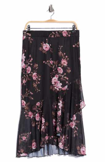 Ruffle Hem Mesh Skirt