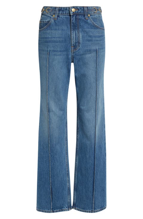 Agatha Mid Rise Straight Leg Jeans (Danube)