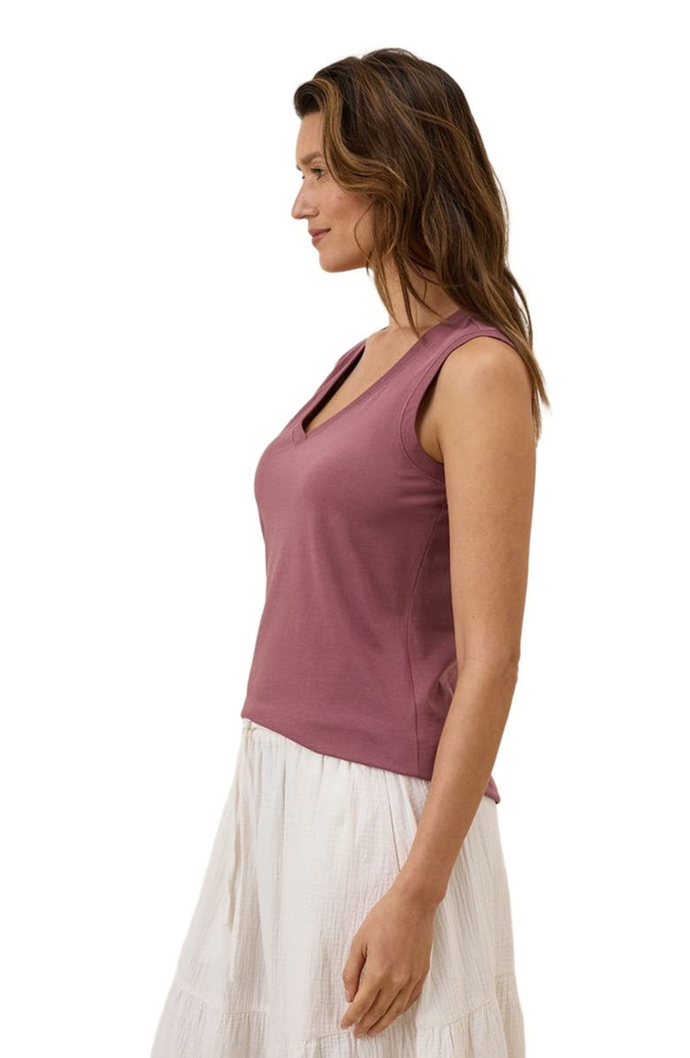 Pact Organic Cotton Softspun V-Neck Tank, Alternate, color, Mauve