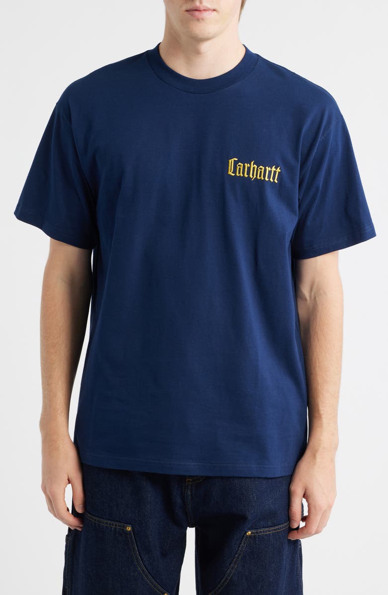 Carhartt Work In Progress Schooling Cotton Graphic T-Shirt, Main, color, Jupiter