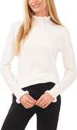 CeCe Ruffle Mock Neck Sweater