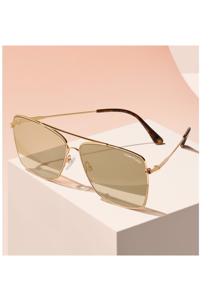 Magnus 60mm Aviator Sunglasses, Alternate, color, RHODIUM/ GRADIENT SMOKE